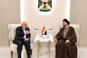 ظریف والحکیم یبحثان بشان تطورات المنطقة والعلاقات الثنائیة بین طهران وبغداد

